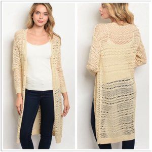 CREAM LACEY CARDIGAN